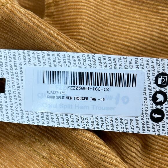 🆕 Boohoo Corduroy Pants Womens Size 6 Cords Split Hem Mustard Tan High Rise - Picture 7 of 14